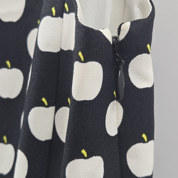 Kate Spade Dress Apple Print Black‎ Cotton Sleeveless Lined - Picture 7 of 14